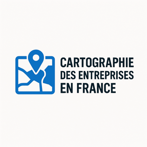 Logo du site Cartographie des Entreprises en France, avec une icône de carte stylisée et un repère géographique